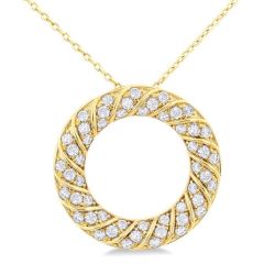 Sonata Sable Circle Ribbed Diamond Pendant