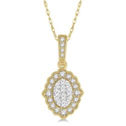 Oval Shape Halo Shine Bright Diamond Pendant