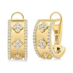 Clover Diamond Fashion Hoop Earrings