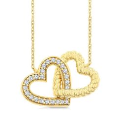 Celestia Heart Interlock Petite Diamond Fashion Pendant