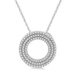 Mistral Nettle Circle Three Row Diamond Pendant
