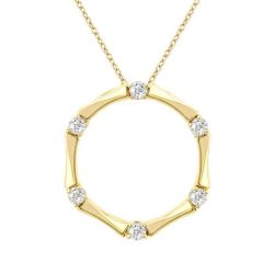 Petite Diamond Fashion Bamboo Pendant
