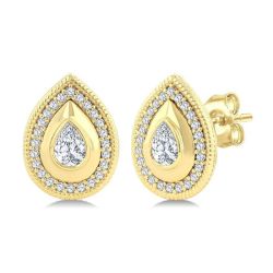 Pear Shape Art Deco Diamond Fashion Earrings
