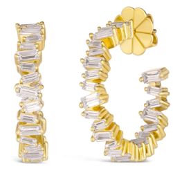 7 CTGW Baguette Crystalline Hoops
