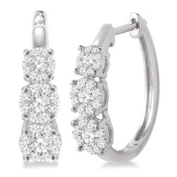 ZenArRa 14K White Gold Diamond Earrings