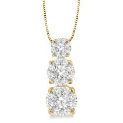 Round Shape Past Present & Future Shine Bright Essential Diamond Pendant