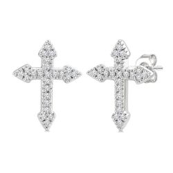SolVelTh SolNoAe 14K White Gold Diamond Fashion Earrings