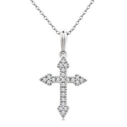Zinnia Nettle Cross Petite Diamond Fashion Pendant