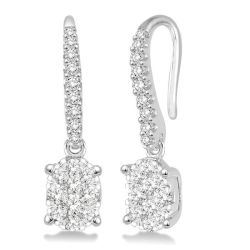 DorThVer IonOnTh 14K White Gold Diamond Earrings