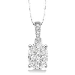 Oval Shape Shine Bright Essential Diamond Pendant