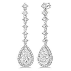 PhoValIon ThDorLux 14K White Gold Diamond Pave Earrings