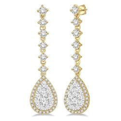 VerOraZen 14K White Gold Diamond Pave Earrings