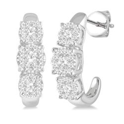 RaOraIon ZenPhoEl 14K White Gold Diamond Earrings