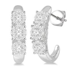 XeIsIs VerLuxLin 14K White Gold Diamond Earrings