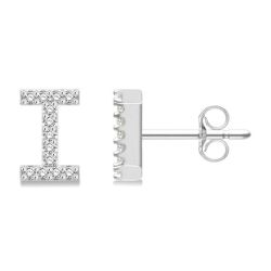 LysLoAe OraValZen 14K White Gold Diamond Earrings