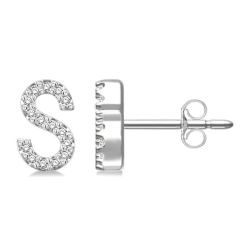 ElOnLin 14K White Gold Diamond Earrings