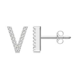 VerCaLin 14K White Gold Diamond Earrings