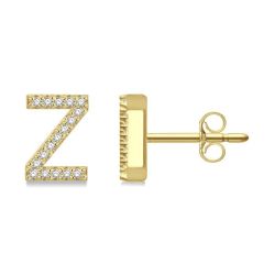 ElSolZen 14K White Gold Diamond Earrings