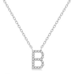 'B' Initial Diamond Pendant