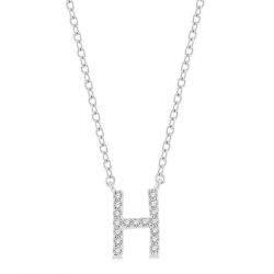 'H' Initial Diamond Pendant