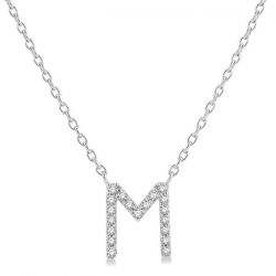 'M' Initial Diamond Pendant