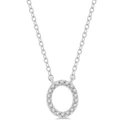 Minerva Yarrow Block 'O' Initial Diamond Pendant