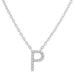 'P' Initial Diamond Pendant