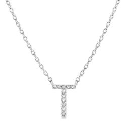 Clover Thalia Block 'T' Initial Diamond Pendant