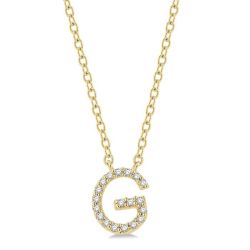 Velour Dione Block 'G' Initial Diamond Pendant