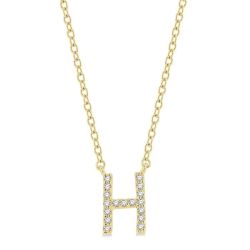 Echo Bramble Block 'H' Initial Diamond Pendant