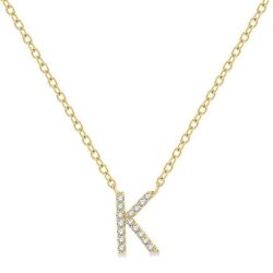 Nocturne Vale Block 'K' Initial Diamond Pendant