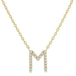 Tivoli Frost Block 'M' Initial Diamond Pendant