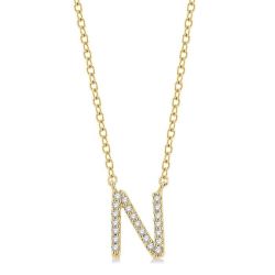 Noblesse Celestia Block 'N' Initial Diamond Pendant