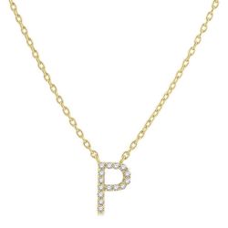 Wren Fen Block 'P' Initial Diamond Pendant