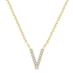 Calypso Élan Block 'V' Initial Diamond Pendant
