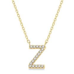 Eclipse Blossom Block 'Z' Initial Diamond Pendant