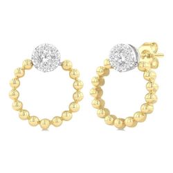Bead Round Shape Shine Bright Diamond Fashion Earrings