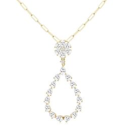 Yvette Clover Pear Shape Diamond Fashion Pendant