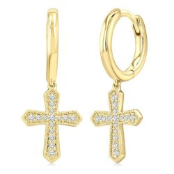 VerOnDor 14K White Gold Diamond Fashion Earrings