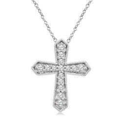 Isolde Yew Cross Petite Diamond Fashion Pendant