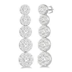 Shine Bright ThDorAe 14K White Gold Diamond Cluster Earrings