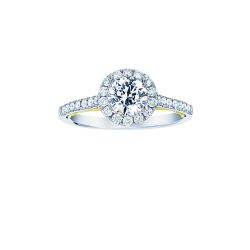 Diamond Round Shaped Halo SemiMount Engagement Ring 