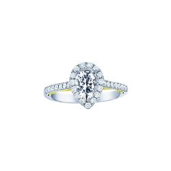 Diamond Pear Shaped Halo SemiMount Engagement Ring 