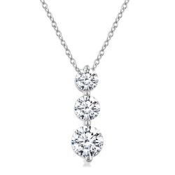 Oleander Aster 3 Stone Diamond Fashion Pendant