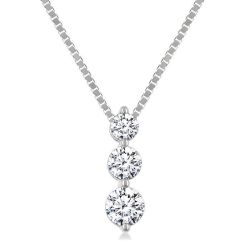 Tansy Lyric 3 Stone Diamond Fashion Pendant