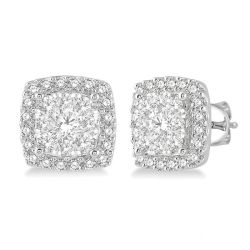Shine Bright LysMir OraLinVio 14K White Gold Diamond Pave Earrings
