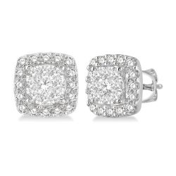 Shine Bright CelVel IsThOn 14K White Gold Diamond Pave Earrings