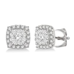 Shine Bright IonLoAr ElXe 14K White Gold Diamond Pave Earrings
