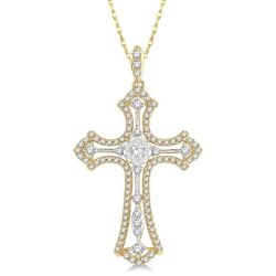 Isolde Poppy Cross Shine Bright Diamond Fashion Pendant