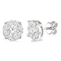 Shine Bright AeDorOra 14K White Gold Diamond Earrings